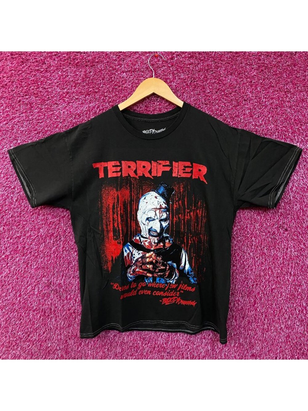 Terrifier x Bloody Disgusting Art the Clown Horror Graphic T-Shirt Medium